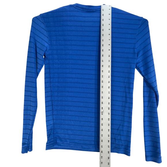 Elliot Top Womens Size Large L Blue Striped Long Sleeve Minimalist Retro FLAW - Picture 5 of 6